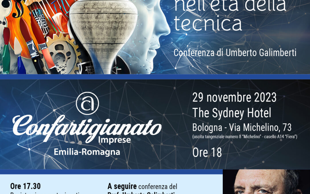 Umberto Galimberti il 29 novembre a Bologna con la conferenza “L’uomo nell’età della tecnica”